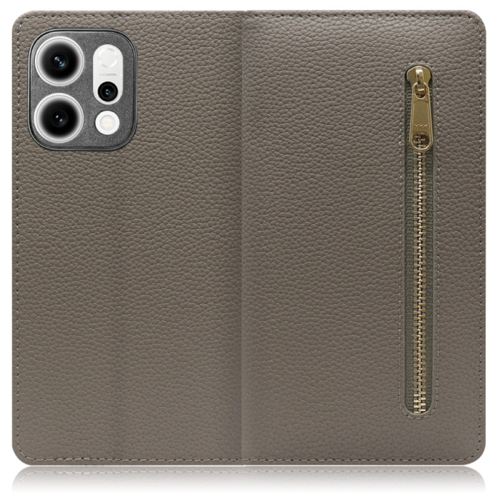 [ LOOF POCKET ] OPPO Reno14 5G  スマホケース ケース カバー 手帳型ケース カード収納 本革 マグネットなし ベルトなし ポケット ファスナー [ OPPO Reno14 5G ]