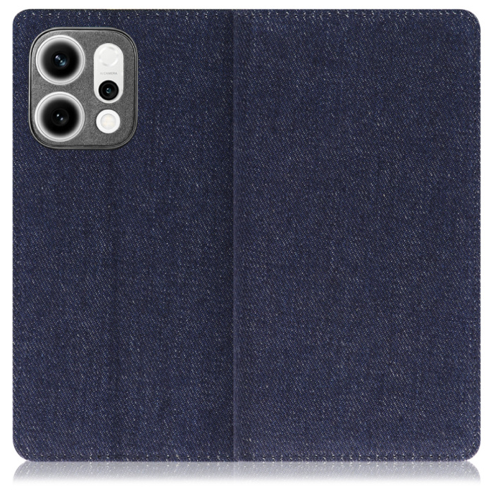 [ LOOF DENIM ] OPPO Reno14 5G  スマホケース ケース カバー 手帳型ケース カード収納 マグネット付き デニム ベルトなし [ OPPO Reno14 5G ]