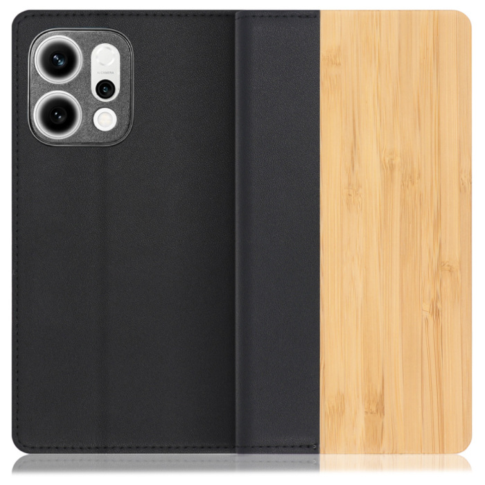 [ LOOF NATURE ] OPPO Reno14 5G  スマホケース ケース カバー 手帳型ケース カード収納 マグネット付き 天然木 本革 ベルトなし [ OPPO Reno14 5G ]