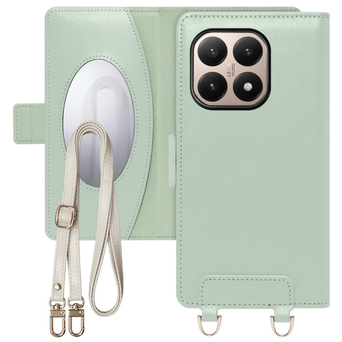 [ LOOF SWEET MIRROR ] Xiaomi 15T シャオミ 15T スマホケース  ショルダー付き手帳型スマホケース ミラー付き カードポケット 本革 [ Xiaomi 15T ]