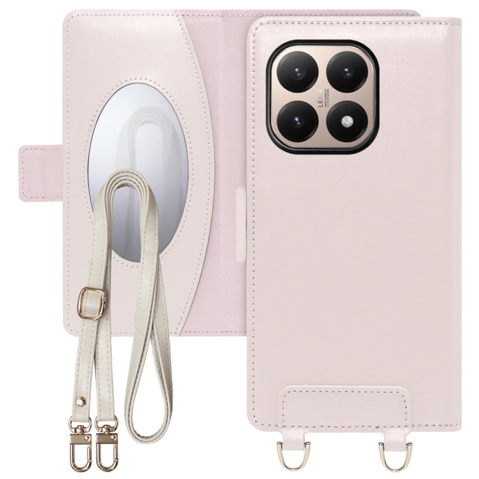 [ LOOF SWEET MIRROR ] Xiaomi 15T シャオミ 15T スマホケース  ショルダー付き手帳型スマホケース ミラー付き カードポケット 本革 [ Xiaomi 15T ]