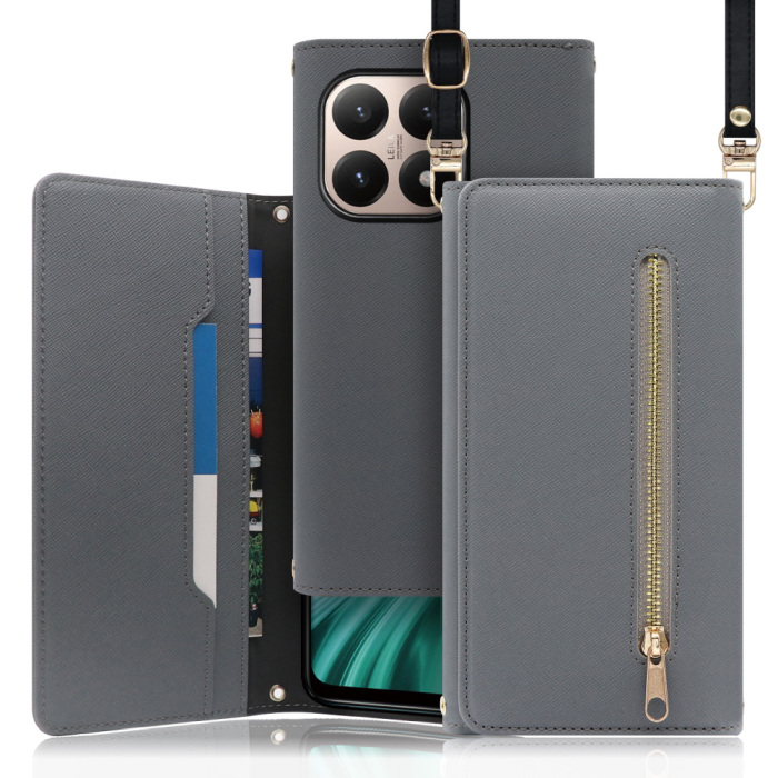 [ LOOF SHOULDER ] Xiaomi 15T シャオミ 15T スマホケース ケース カバー ショルダー スマホショルダー ストラップ 肩掛け 首掛け 手帳型ケース カード収納 マグネット付き ベルトなし [ Xiaomi 15T ]