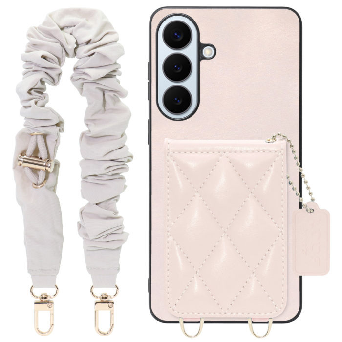 [ LOOF SWEET-SHELL SHUSHU ] Galaxy S26+ Samsung SC-52G スマホケース キルティング加工のカードケース付き シュシュストラップ付き マグネット内蔵 カード収納 本革 パステルカラー [ Galaxy S26+ ]