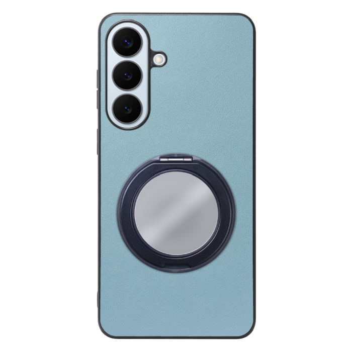 [ LOOF RING-SHELL (ミラー Ver.) ] Galaxy S26+ Samsung SC-52G スマホケース 背面 ケース カバー ミラー付きスマホリング スタンド 本革 レザー 落下防止  [ Galaxy S26+ ]