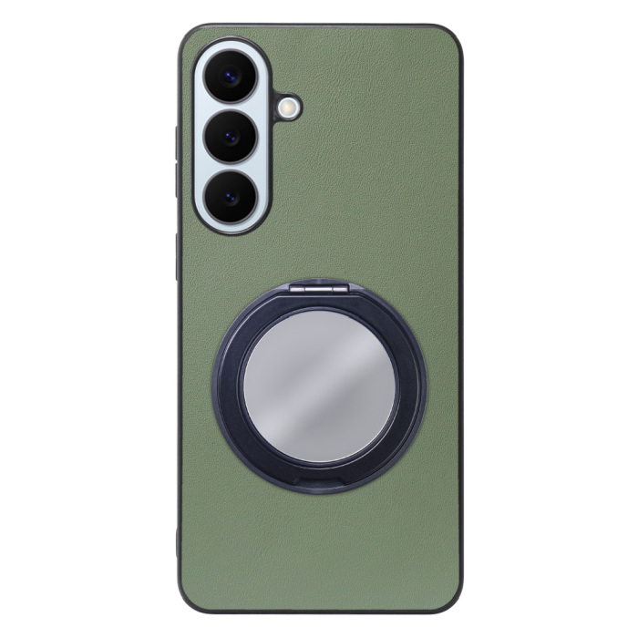 [ LOOF RING-SHELL (ミラー Ver.) ] Galaxy S26+ Samsung SC-52G スマホケース 背面 ケース カバー ミラー付きスマホリング スタンド 本革 レザー 落下防止  [ Galaxy S26+ ]