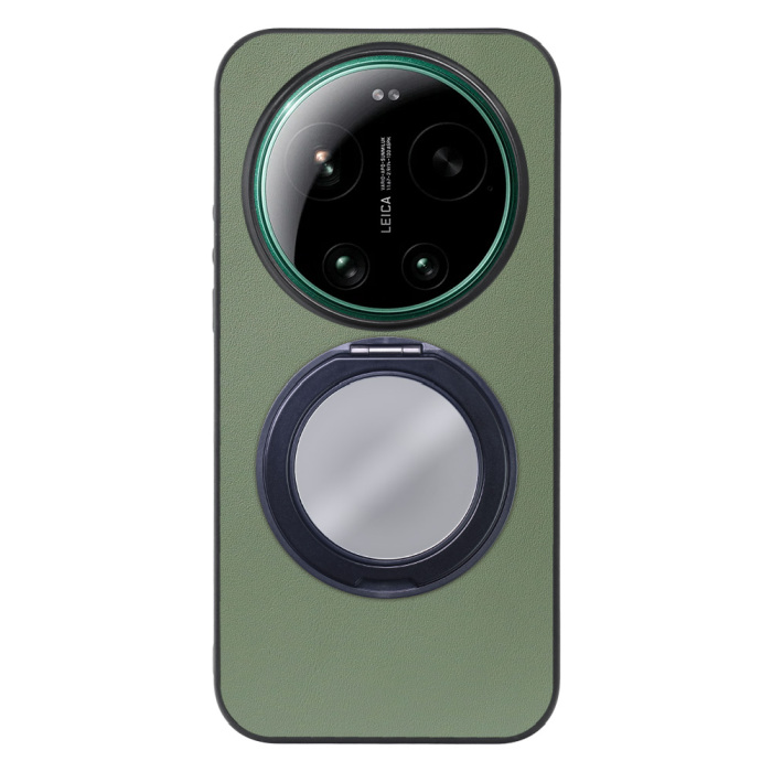 [ LOOF RING-SHELL (ミラー Ver.) ] Xiaomi 17 Ultra  スマホケース 背面 ケース カバー ミラー付きスマホリング スタンド 本革 レザー 落下防止  [ Xiaomi 17 Ultra ]