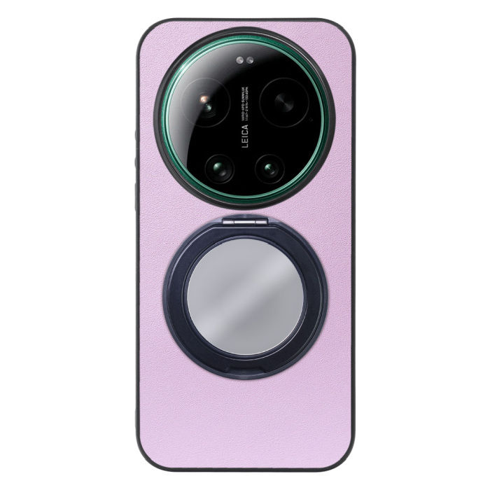 [ LOOF RING-SHELL (ミラー Ver.) ] Xiaomi 17 Ultra  スマホケース 背面 ケース カバー ミラー付きスマホリング スタンド 本革 レザー 落下防止  [ Xiaomi 17 Ultra ]