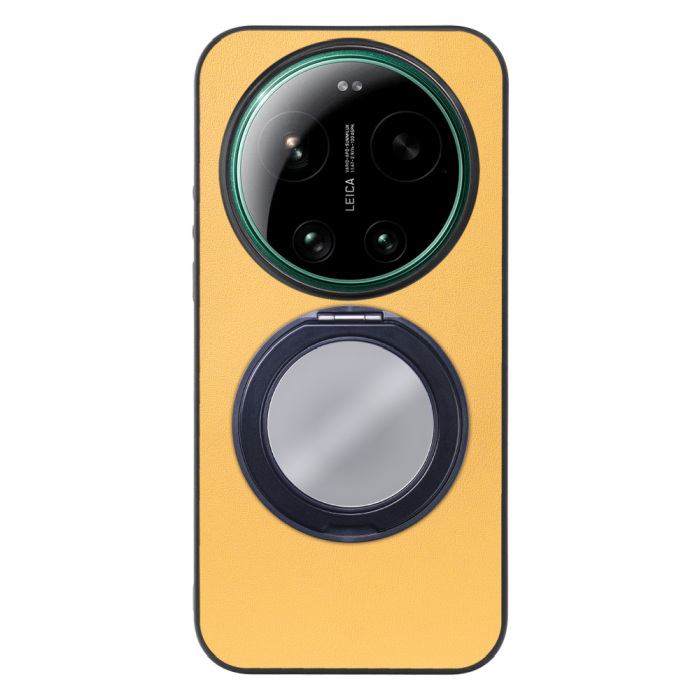 [ LOOF RING-SHELL (ミラー Ver.) ] Xiaomi 17 Ultra  スマホケース 背面 ケース カバー ミラー付きスマホリング スタンド 本革 レザー 落下防止  [ Xiaomi 17 Ultra ]