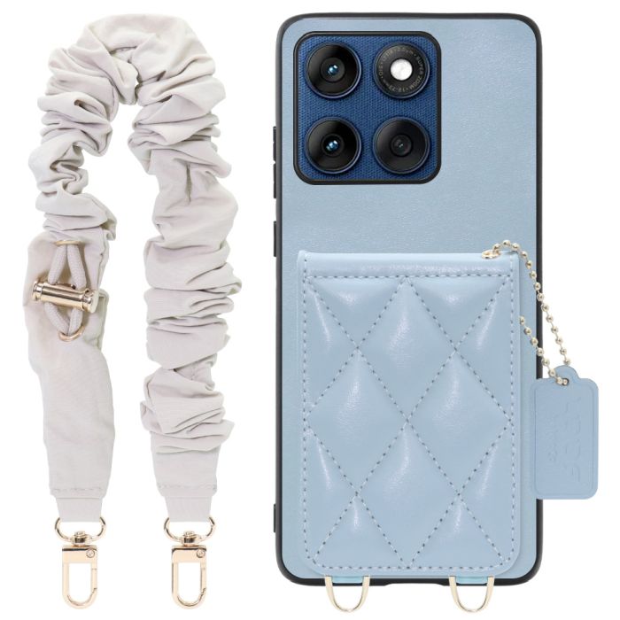 [ LOOF SWEET-SHELL SHUSHU ] motorola edge 60 モトローラ XT2507-3 XT2507-6 スマホケース キルティング加工のカードケース付き シュシュストラップ付き マグネット内蔵 カード収納 本革 パステルカラー [ motorola edge 60 ]