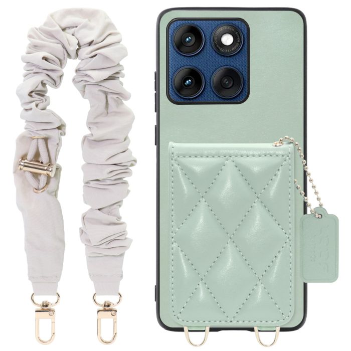 [ LOOF SWEET-SHELL SHUSHU ] motorola edge 60 モトローラ XT2507-3 XT2507-6 スマホケース キルティング加工のカードケース付き シュシュストラップ付き マグネット内蔵 カード収納 本革 パステルカラー [ motorola edge 60 ]