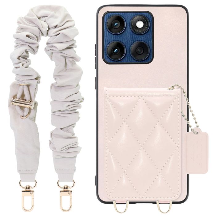 [ LOOF SWEET-SHELL SHUSHU ] motorola edge 60 モトローラ XT2507-3 XT2507-6 スマホケース キルティング加工のカードケース付き シュシュストラップ付き マグネット内蔵 カード収納 本革 パステルカラー [ motorola edge 60 ]