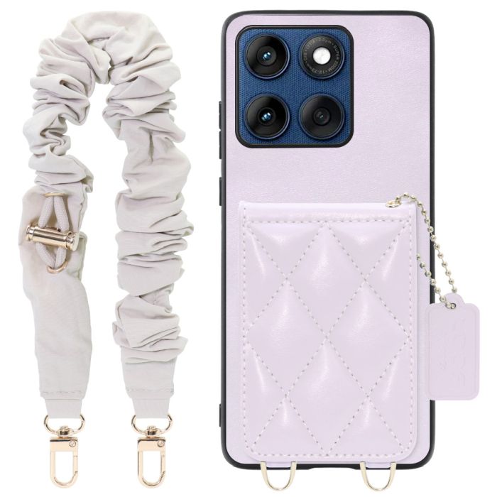 [ LOOF SWEET-SHELL SHUSHU ] motorola edge 60 モトローラ XT2507-3 XT2507-6 スマホケース キルティング加工のカードケース付き シュシュストラップ付き マグネット内蔵 カード収納 本革 パステルカラー [ motorola edge 60 ]