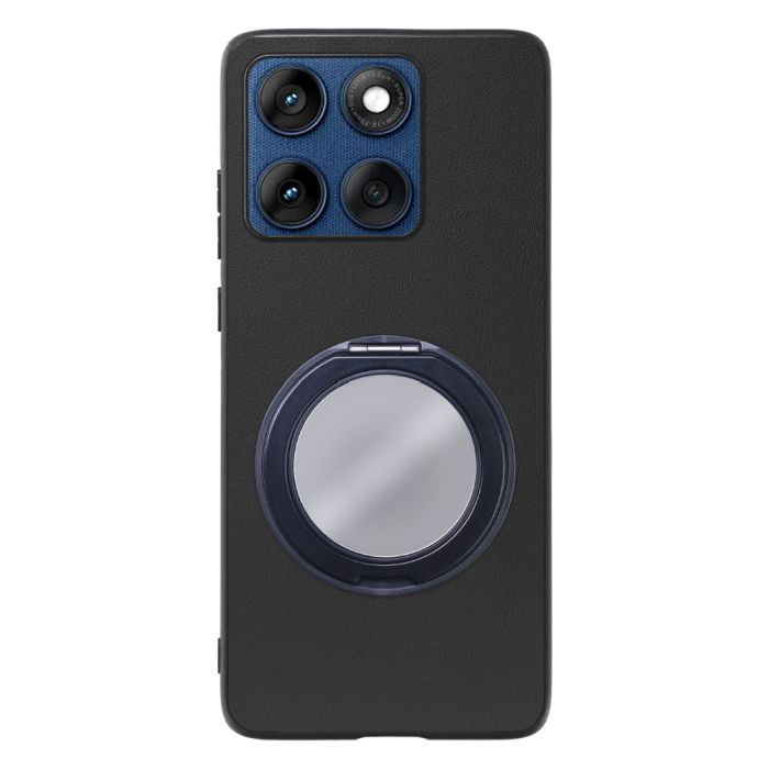 [ LOOF RING-SHELL (ミラー Ver.) ] motorola edge 60 モトローラ XT2507-3 XT2507-6 スマホケース 背面 ケース カバー ミラー付きスマホリング スタンド 本革 レザー 落下防止  [ motorola edge 60 ]