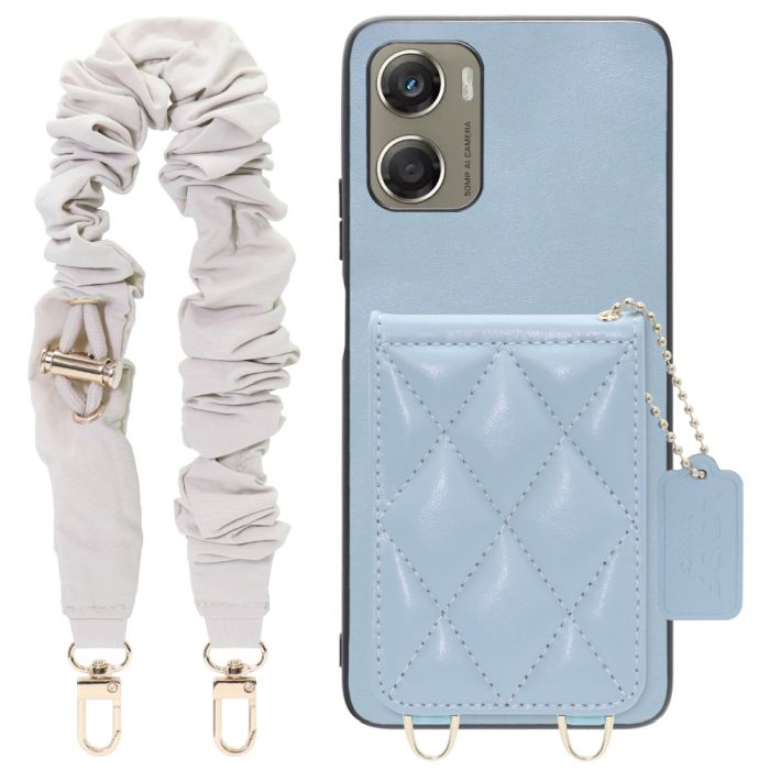 [ LOOF SWEET-SHELL SHUSHU ] moto g06 モトローラ XT2535-6 スマホケース キルティング加工のカードケース付き シュシュストラップ付き マグネット内蔵 カード収納 本革 パステルカラー [ moto g06 ]