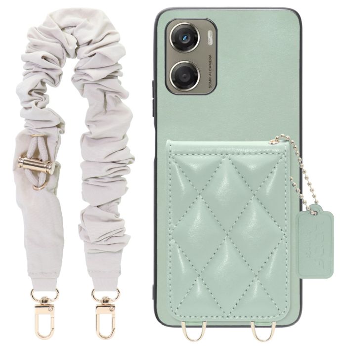 [ LOOF SWEET-SHELL SHUSHU ] moto g06 モトローラ XT2535-6 スマホケース キルティング加工のカードケース付き シュシュストラップ付き マグネット内蔵 カード収納 本革 パステルカラー [ moto g06 ]