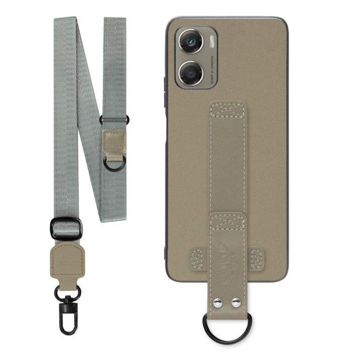 [ LOOF STRAP-SHELL (ロング+ Ver.) ] moto g06 モトローラ XT2535-6 スマホケース 背面 ケース カバー ハードケース ショルダーベルト  本革 [ moto g06 ]