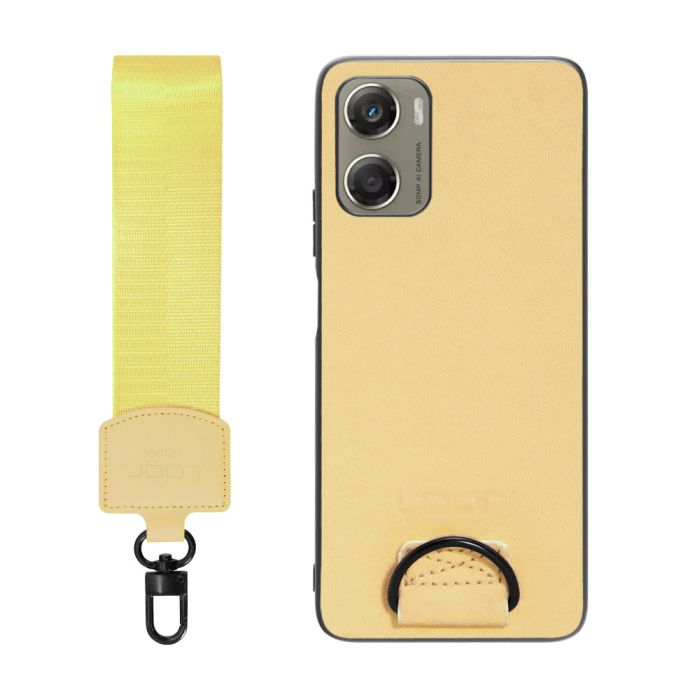 [ LOOF STRAP-SHELL (ショートVer.) ] moto g06 モトローラ XT2535-6 スマホケース 背面 ケース カバー ハードケース ハンドストラップ  本革 [ moto g06 ]