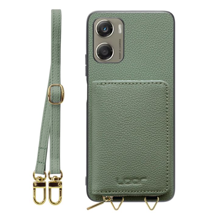 [ LOOF LUXURY-SHELL POUCH ] moto g06 モトローラ XT2535-6 ケース ショルダー スマホショルダー 背面 収納 ポーチ付き カバー スマホケース ストラップ 本革 [ moto g06 ]