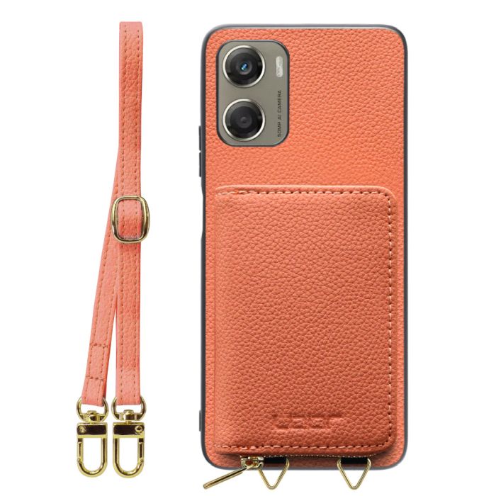 [ LOOF LUXURY-SHELL POUCH ] moto g06 モトローラ XT2535-6 ケース ショルダー スマホショルダー 背面 収納 ポーチ付き カバー スマホケース ストラップ 本革 [ moto g06 ]