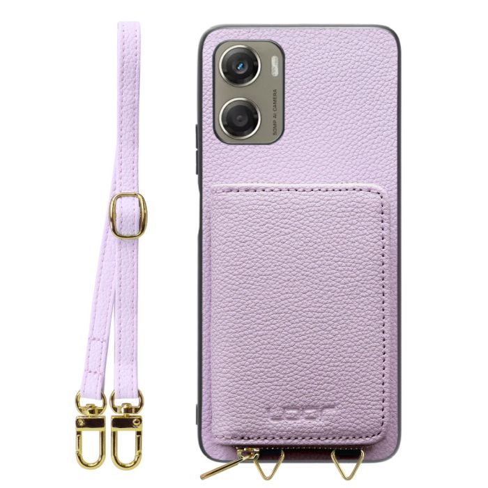 [ LOOF LUXURY-SHELL POUCH ] moto g06 モトローラ XT2535-6 ケース ショルダー スマホショルダー 背面 収納 ポーチ付き カバー スマホケース ストラップ 本革 [ moto g06 ]