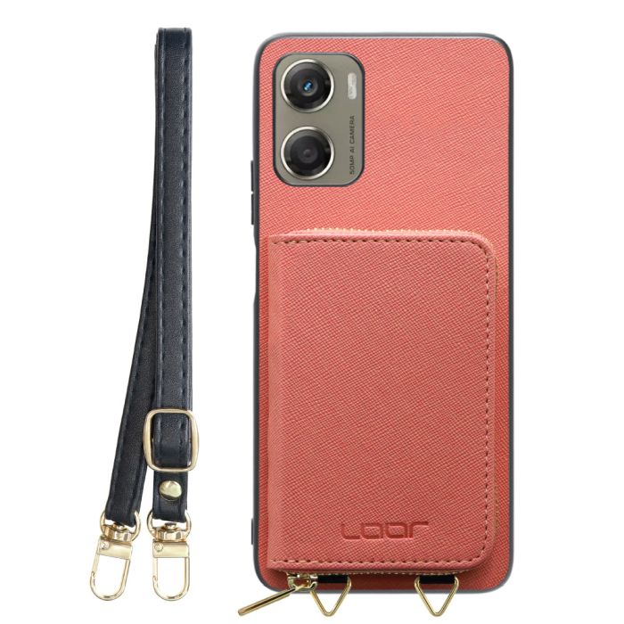 [ LOOF CASUAL-SHELL POUCH ] moto g06 モトローラ XT2535-6 ケース ショルダー スマホショルダー 背面 収納 ポーチ付き カバー スマホケース ストラップ レザー [ moto g06 ]