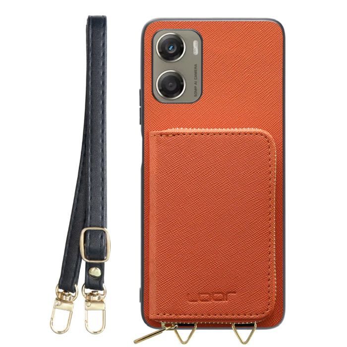 [ LOOF CASUAL-SHELL POUCH ] moto g06 モトローラ XT2535-6 ケース ショルダー スマホショルダー 背面 収納 ポーチ付き カバー スマホケース ストラップ レザー [ moto g06 ]