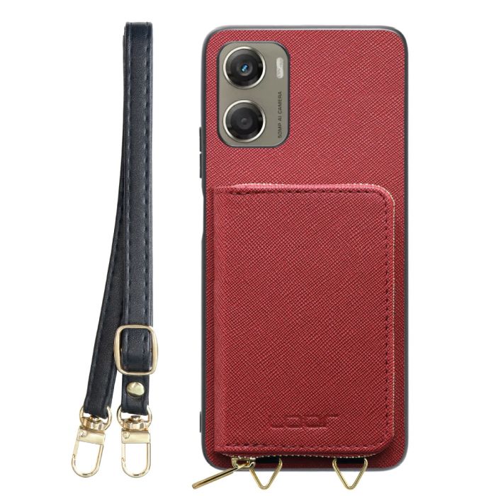 [ LOOF CASUAL-SHELL POUCH ] moto g06 モトローラ XT2535-6 ケース ショルダー スマホショルダー 背面 収納 ポーチ付き カバー スマホケース ストラップ レザー [ moto g06 ]