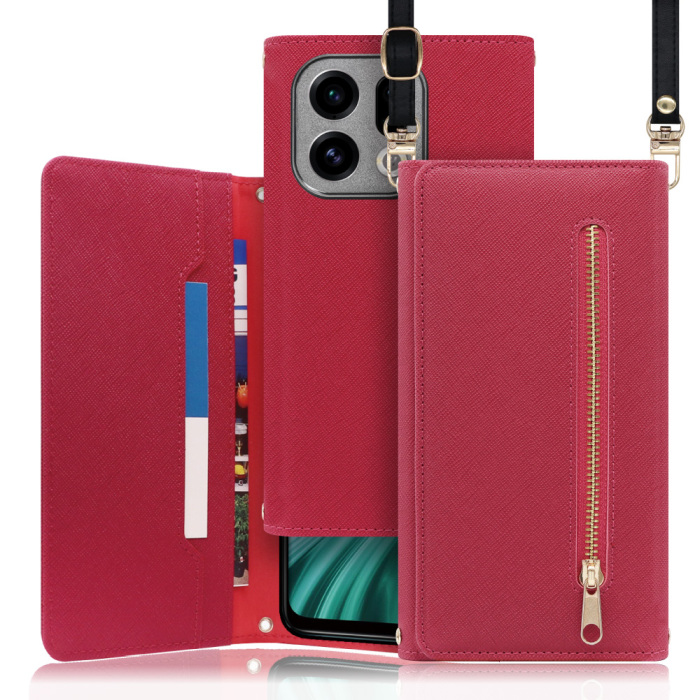 [ LOOF SHOULDER ] OPPO Find X9 OPG07 CPH2797 スマホケース ケース カバー ショルダー スマホショルダー ストラップ 肩掛け 首掛け 手帳型ケース カード収納 マグネット付き ベルトなし [ OPPO Find X9 ]