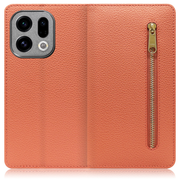 [ LOOF POCKET ] OPPO Find X9 OPG07 CPH2797 スマホケース ケース カバー 手帳型ケース カード収納 本革 マグネットなし ベルトなし ポケット ファスナー [ OPPO Find X9 ]