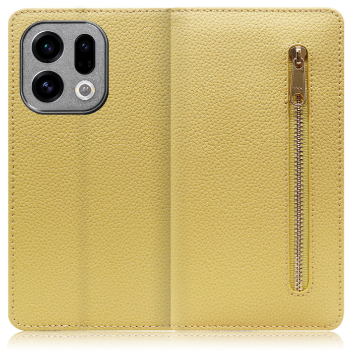 [ LOOF POCKET ] OPPO Find X9 OPG07 CPH2797 スマホケース ケース カバー 手帳型ケース カード収納 本革 マグネットなし ベルトなし ポケット ファスナー [ OPPO Find X9 ]