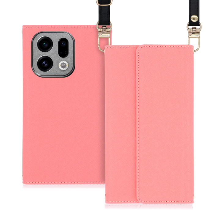 [ LOOF STRAP ] OPPO Find X9 OPG07 CPH2797 スマホケース ケース カバー ショルダー スマホショルダー ストラップ 肩掛け 首掛け 手帳型ケース カード収納 マグネット付き [ OPPO Find X9 ]