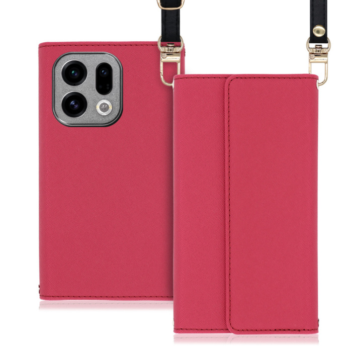 [ LOOF STRAP ] OPPO Find X9 OPG07 CPH2797 スマホケース ケース カバー ショルダー スマホショルダー ストラップ 肩掛け 首掛け 手帳型ケース カード収納 マグネット付き [ OPPO Find X9 ]