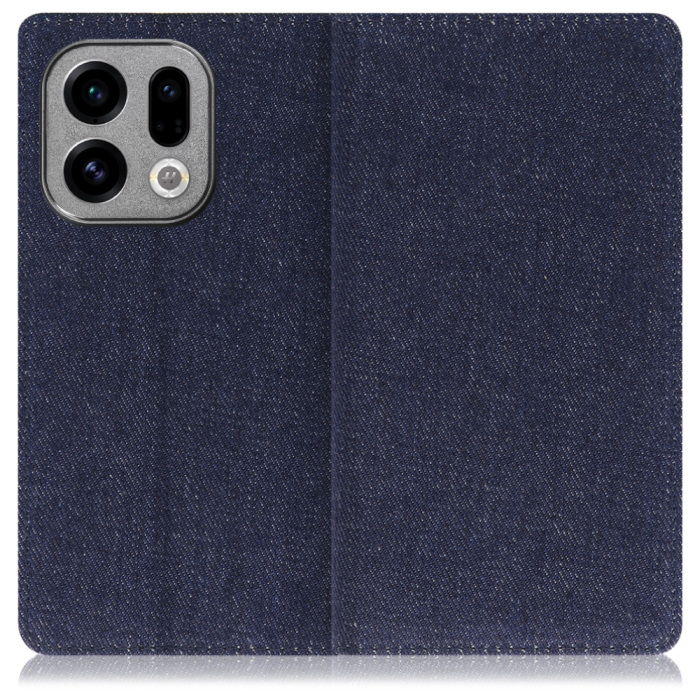 [ LOOF DENIM ] OPPO Find X9 OPG07 CPH2797 スマホケース ケース カバー 手帳型ケース カード収納 マグネット付き デニム ベルトなし [ OPPO Find X9 ]