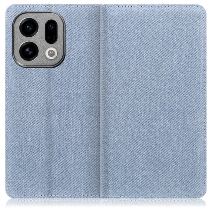 [ LOOF DENIM ] OPPO Find X9 OPG07 CPH2797 スマホケース ケース カバー 手帳型ケース カード収納 マグネット付き デニム ベルトなし [ OPPO Find X9 ]