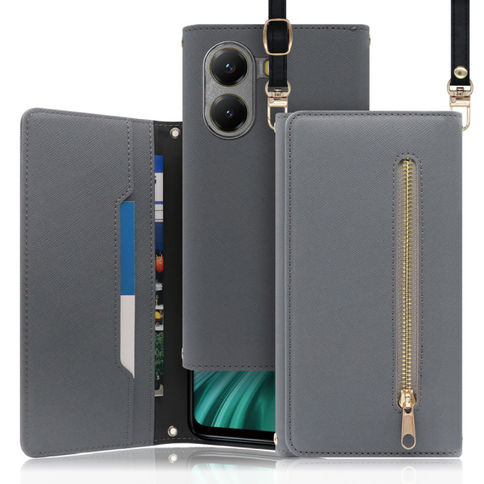 [ LOOF SHOULDER ] POCO X7 Pro Xiaomi スマホケース ケース カバー ショルダー スマホショルダー ストラップ 肩掛け 首掛け 手帳型ケース カード収納 マグネット付き ベルトなし [ POCO X7 Pro ]