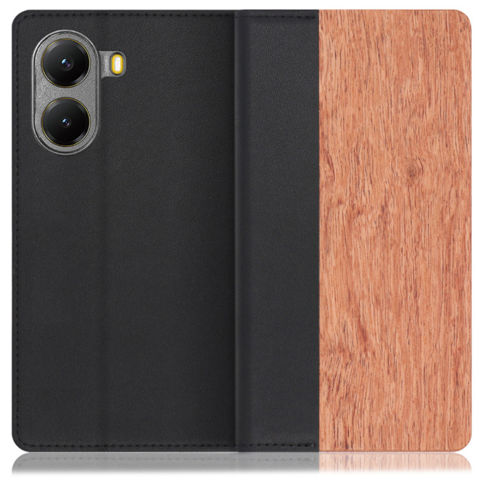 [ LOOF NATURE ] POCO X7 Pro Xiaomi スマホケース ケース カバー 手帳型ケース カード収納 マグネット付き 天然木 本革 ベルトなし [ POCO X7 Pro ]