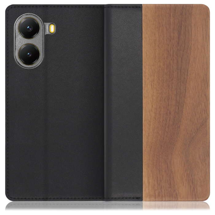 [ LOOF NATURE ] POCO X7 Pro Xiaomi スマホケース ケース カバー 手帳型ケース カード収納 マグネット付き 天然木 本革 ベルトなし [ POCO X7 Pro ]