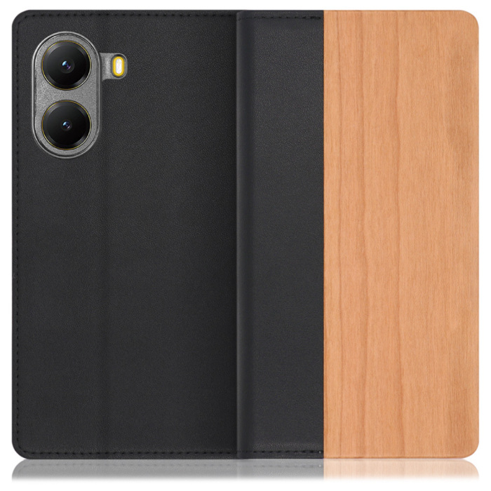 [ LOOF NATURE ] POCO X7 Pro Xiaomi スマホケース ケース カバー 手帳型ケース カード収納 マグネット付き 天然木 本革 ベルトなし [ POCO X7 Pro ]