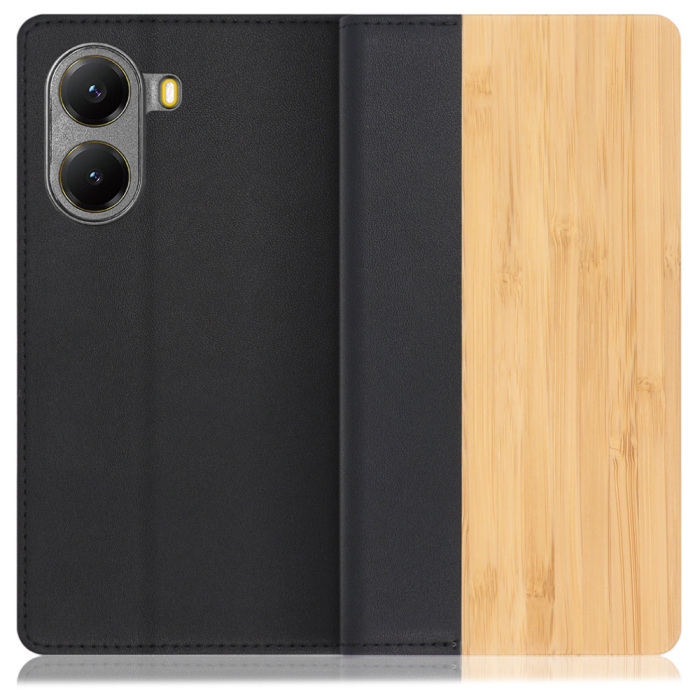 [ LOOF NATURE ] POCO X7 Pro Xiaomi スマホケース ケース カバー 手帳型ケース カード収納 マグネット付き 天然木 本革 ベルトなし [ POCO X7 Pro ]