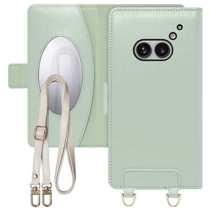 [ LOOF SWEET MIRROR ] Nothing Phone (2a)  スマホケース  ショルダー付き手帳型スマホケース ミラー付き カードポケット 本革 [ Nothing Phone (2a) ]