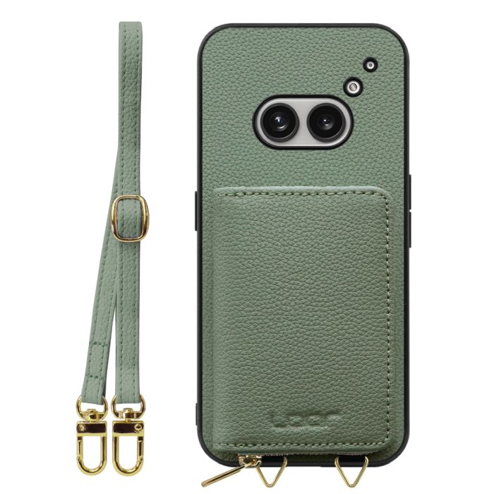 [ LOOF LUXURY-SHELL POUCH ] Nothing Phone (2a)  ケース ショルダー スマホショルダー 背面 収納 ポーチ付き カバー スマホケース ストラップ 本革 [ Nothing Phone (2a) ]