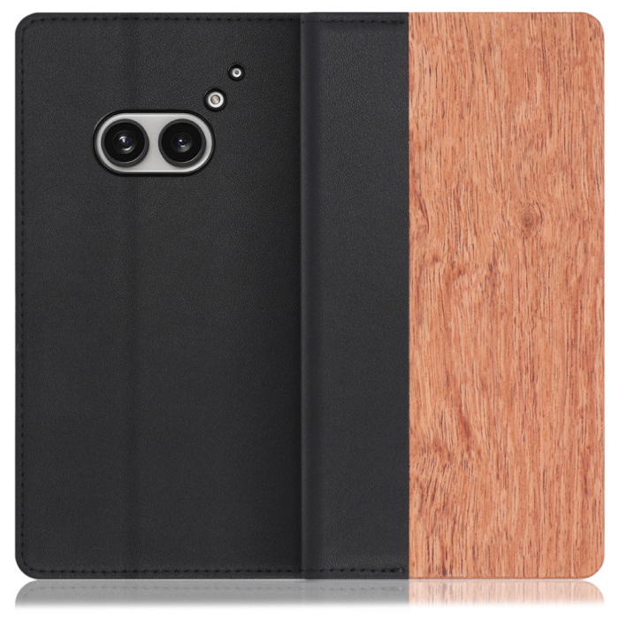 [ LOOF NATURE ] Nothing Phone (2a)  スマホケース ケース カバー 手帳型ケース カード収納 マグネット付き 天然木 本革 ベルトなし [ Nothing Phone (2a) ]