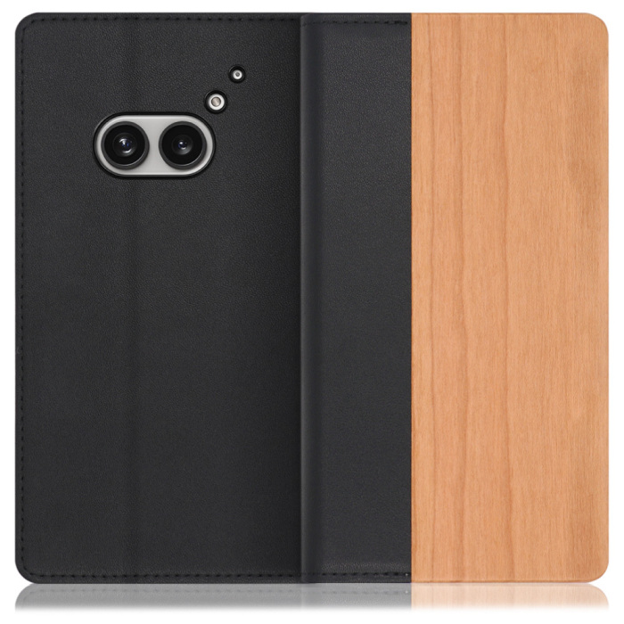 [ LOOF NATURE ] Nothing Phone (2a)  スマホケース ケース カバー 手帳型ケース カード収納 マグネット付き 天然木 本革 ベルトなし [ Nothing Phone (2a) ]