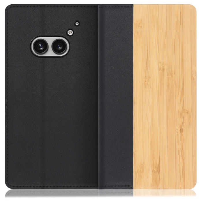 [ LOOF NATURE ] Nothing Phone (2a)  スマホケース ケース カバー 手帳型ケース カード収納 マグネット付き 天然木 本革 ベルトなし [ Nothing Phone (2a) ]