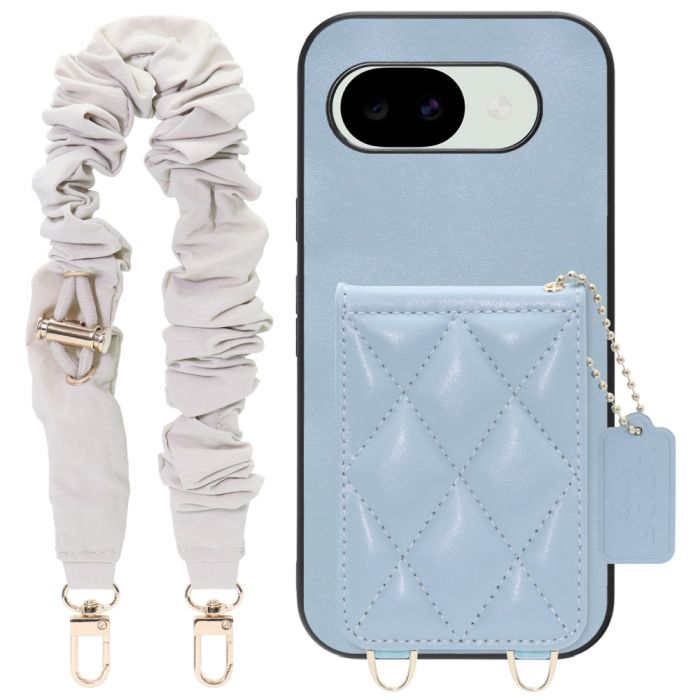 [ LOOF SWEET-SHELL SHUSHU ] Google Pixel 10a グーグル ピクセル スマホケース キルティング加工のカードケース付き シュシュストラップ付き マグネット内蔵 カード収納 本革 パステルカラー [ Google Pixel 10a ]