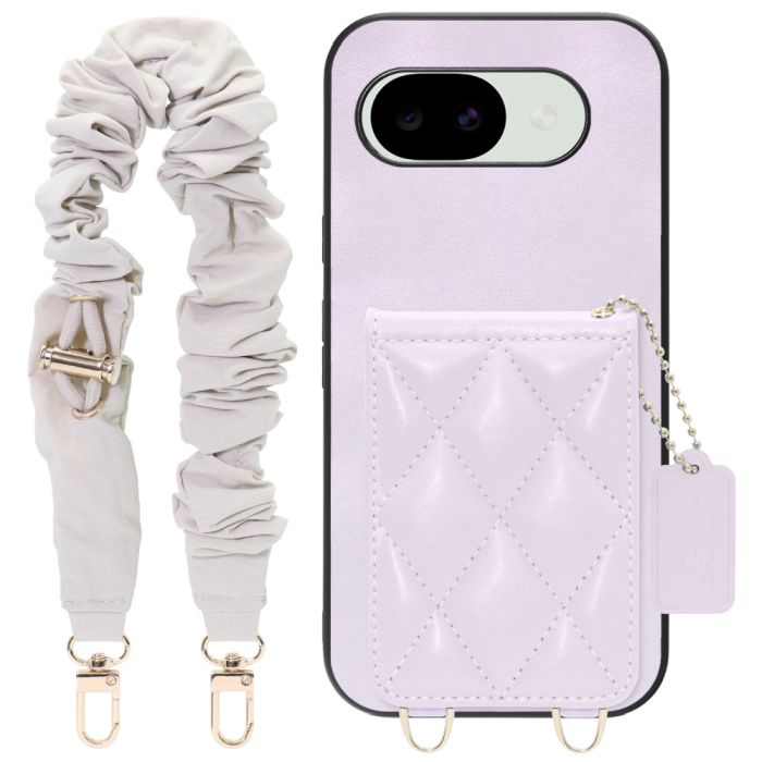 [ LOOF SWEET-SHELL SHUSHU ] Google Pixel 10a グーグル ピクセル スマホケース キルティング加工のカードケース付き シュシュストラップ付き マグネット内蔵 カード収納 本革 パステルカラー [ Google Pixel 10a ]