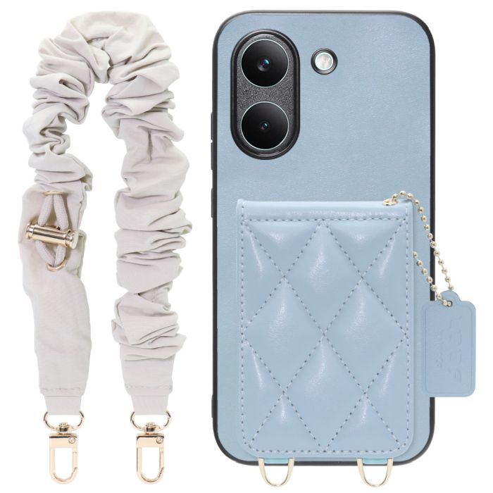 [ LOOF SWEET-SHELL SHUSHU ] POCO X8 Pro Xiaomi シャオミ スマホケース キルティング加工のカードケース付き シュシュストラップ付き マグネット内蔵 カード収納 本革 パステルカラー [ POCO X8 Pro ]