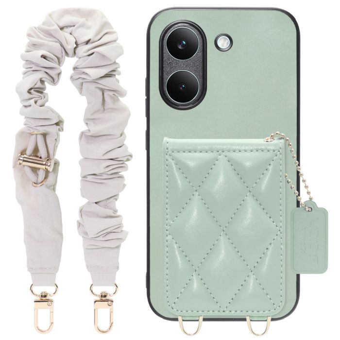 [ LOOF SWEET-SHELL SHUSHU ] POCO X8 Pro Xiaomi シャオミ スマホケース キルティング加工のカードケース付き シュシュストラップ付き マグネット内蔵 カード収納 本革 パステルカラー [ POCO X8 Pro ]