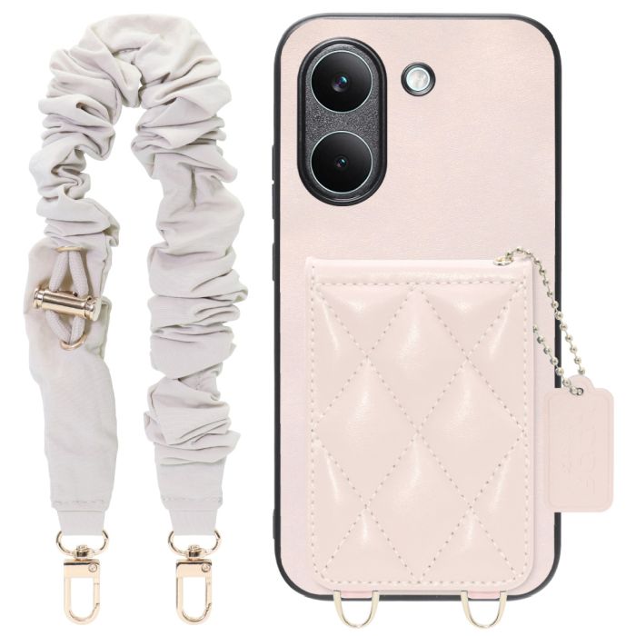 [ LOOF SWEET-SHELL SHUSHU ] POCO X8 Pro Xiaomi シャオミ スマホケース キルティング加工のカードケース付き シュシュストラップ付き マグネット内蔵 カード収納 本革 パステルカラー [ POCO X8 Pro ]