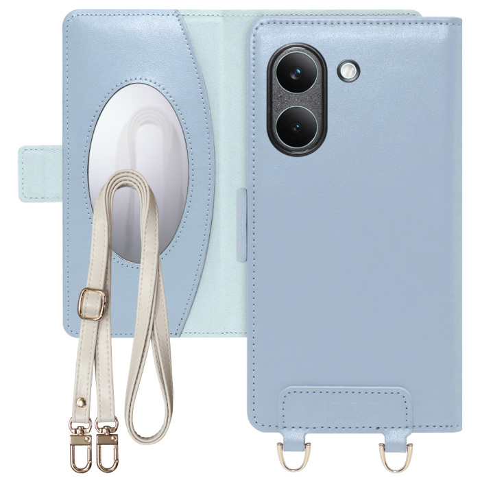 [ LOOF SWEET MIRROR ] POCO X8 Pro Xiaomi シャオミ スマホケース  ショルダー付き手帳型スマホケース ミラー付き カードポケット 本革 [ POCO X8 Pro ]